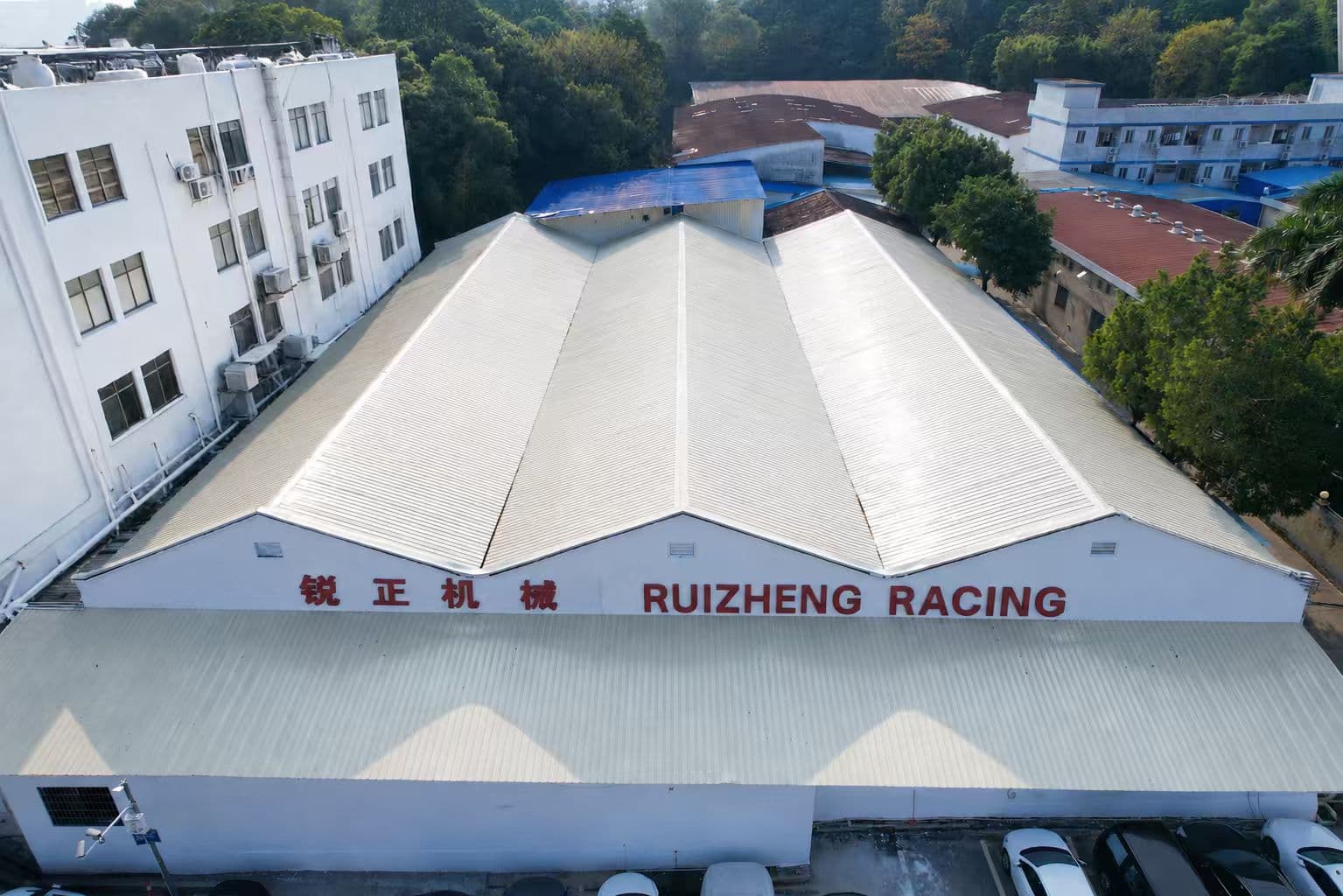 Aerial view of Ruizheng Racing crankshaft manufacturing facility in Foshan, China
